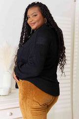 Double Take Waffle-Knit Collared Neck Dropped Shoulder Shirt - Trendsi - Flyclothing LLC