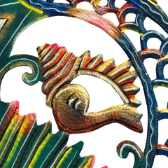 24 inch Painted Fish & Shell - Caribbean Craft - Caribbean Craft