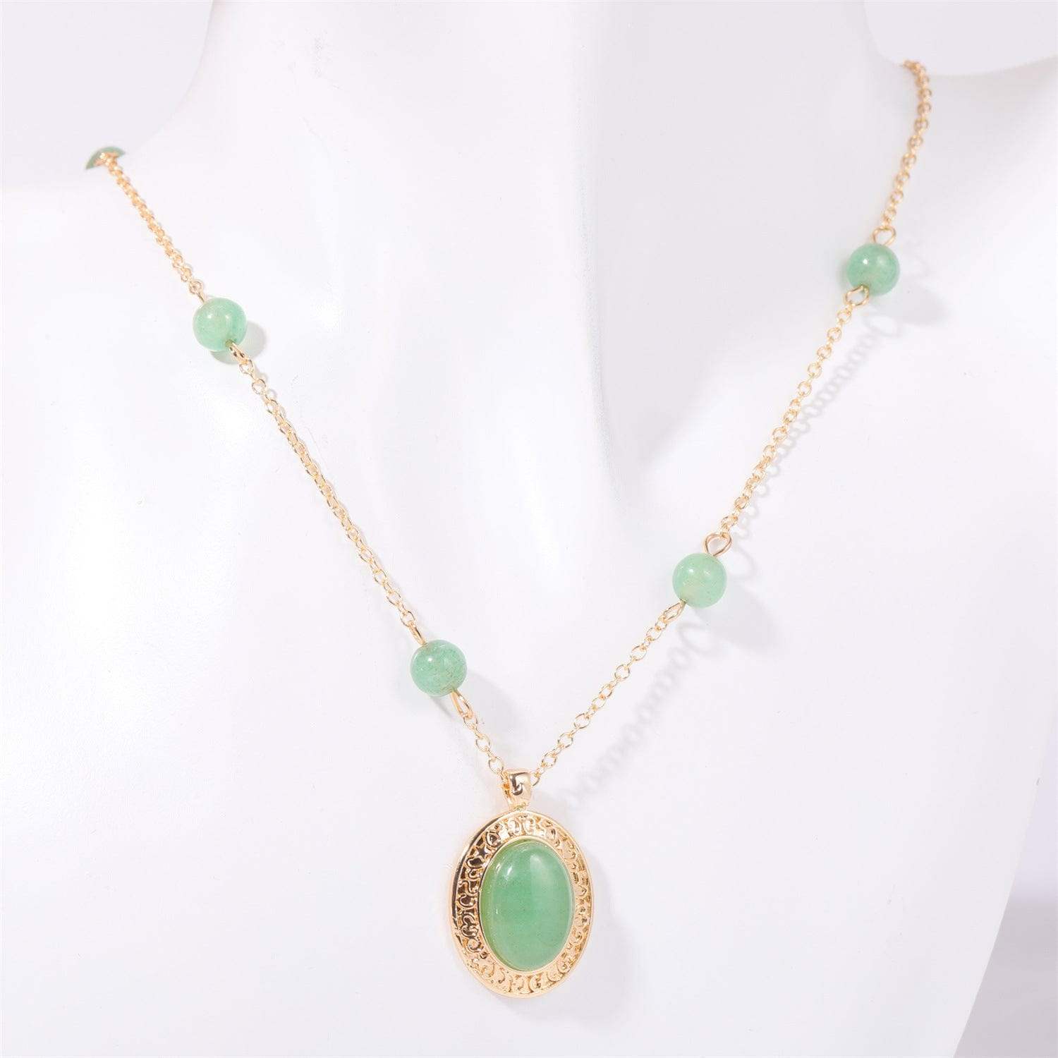 Copper Natural Crystal Pendant Necklace - Trendsi - Flyclothing LLC