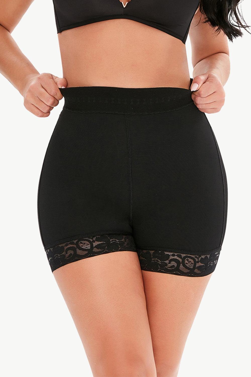 Full Size Pull-On Lace Trim Shaping Shorts - Trendsi