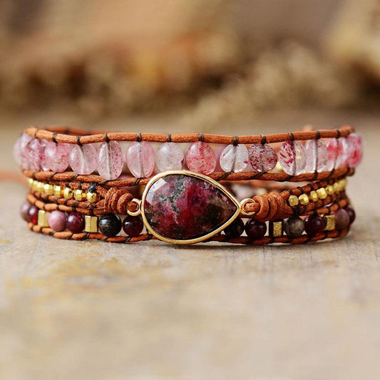 Natural Stone Layered Bracelet - Trendsi