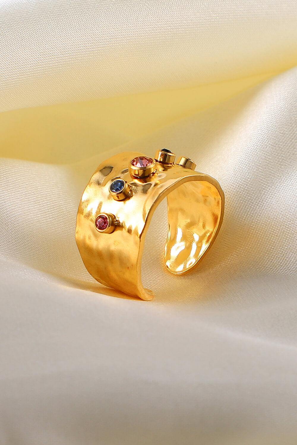 18K Gold-Plated Zircon Ring - Trendsi