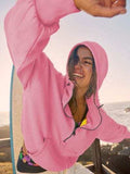 Half Zip Pocketed Dropped Shoulder Hoodie - Trendsi - Flyclothing LLC