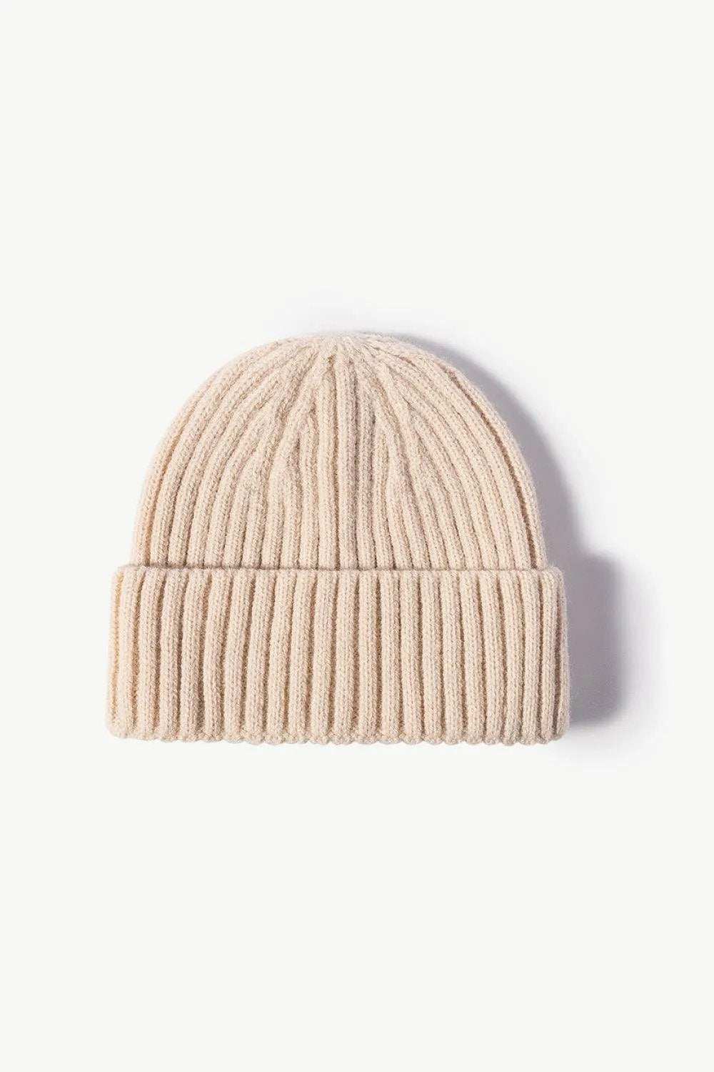 Rib-Knit Cuff Beanie - Trendsi - Flyclothing LLC