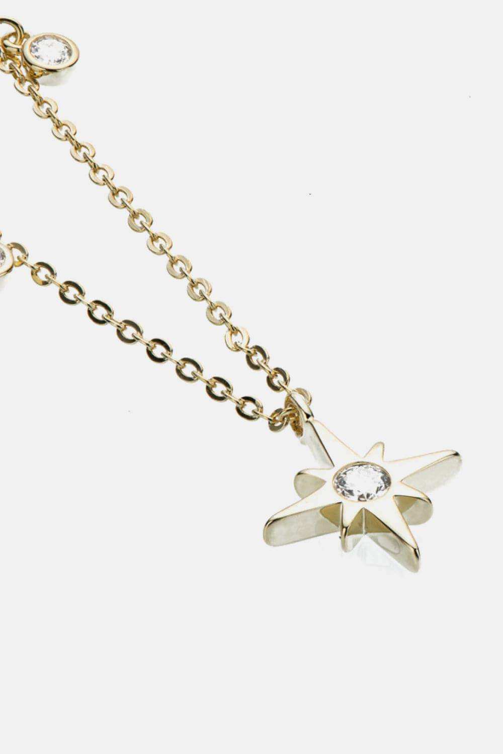Moissanite North Star Pendant 925 Sterling Silver Necklace - Trendsi - Flyclothing LLC