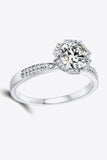 925 Sterling Silver 1 Carat Moissanite Ring - Trendsi