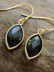 Geometrical Shape Natural Stone Dangle Earrings - Trendsi
