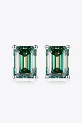 2 Carat Moissanite Stud Earrings in Green - Trendsi - Flyclothing LLC