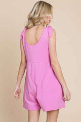 Culture Code Full Size Shoulder Knot Baggy Romper - Trendsi - Flyclothing LLC