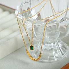 18K Gold-Plated Double-Layered Necklace - Trendsi
