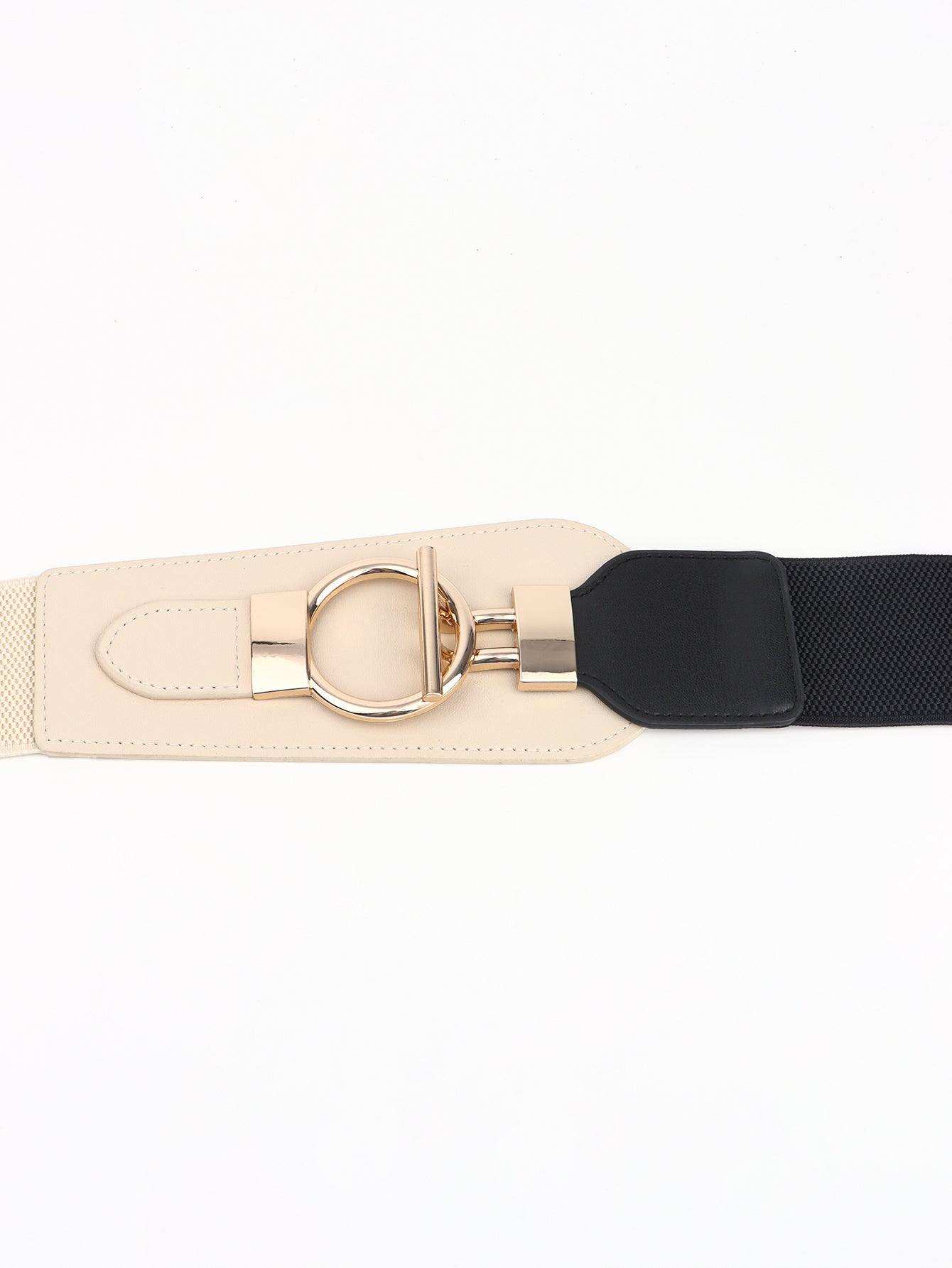 PU Elastic Wide Belt with Alloy Buckle - Trendsi - Flyclothing LLC