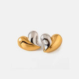 Heart Shape Stainless Steel Stud Earrings - Trendsi