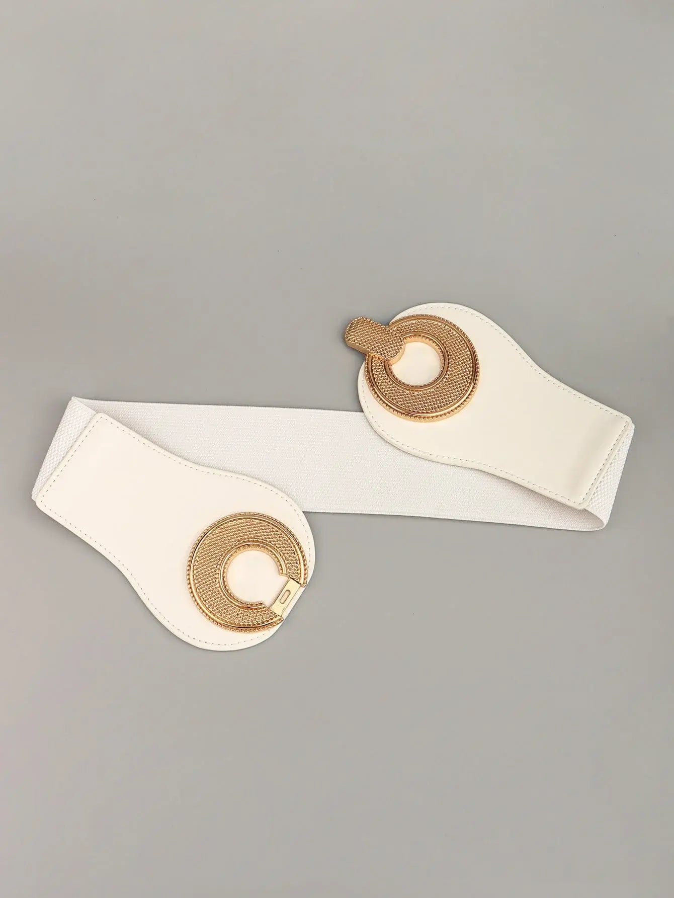 Alloy Buckle Elastic PU Belt - Trendsi - Flyclothing LLC