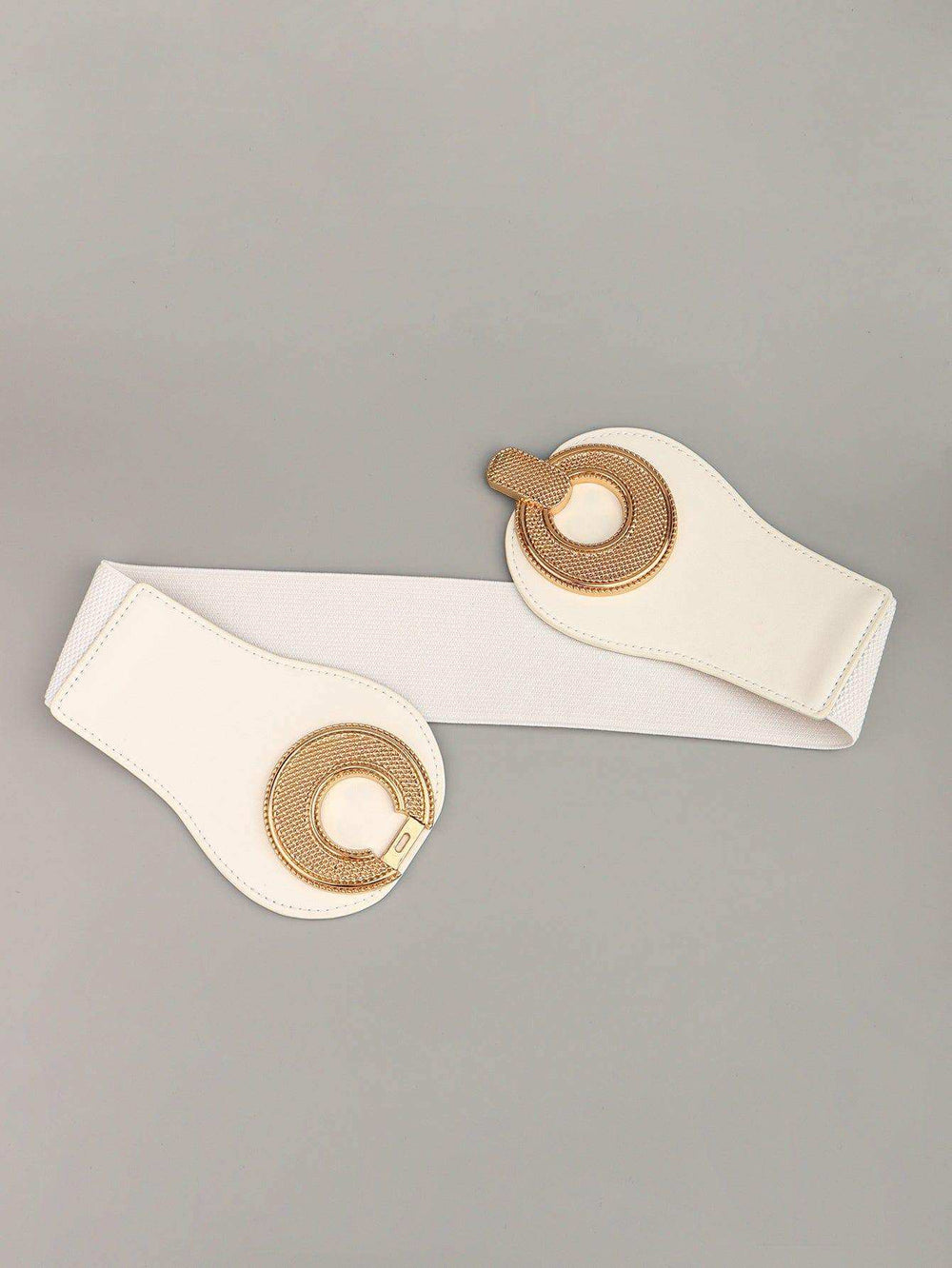 Alloy Buckle Elastic PU Belt - Trendsi - Flyclothing LLC