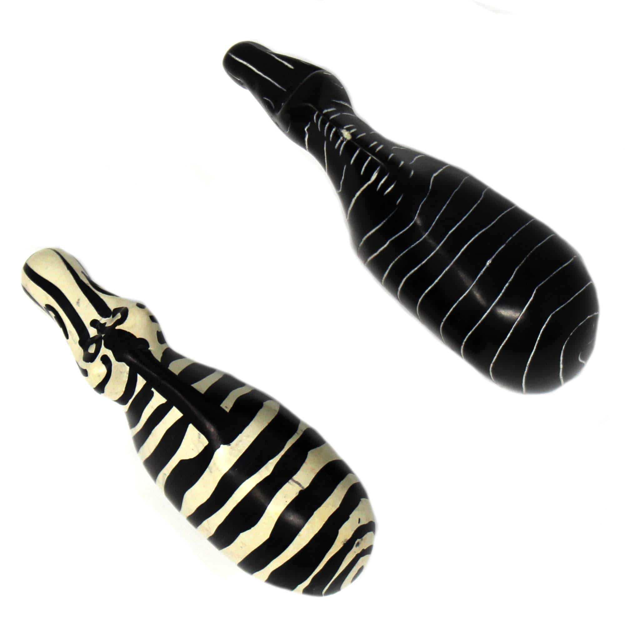 Zebra Soapstone Sculptures, Set of 2 - SMOLArt - Flyclothing LLC