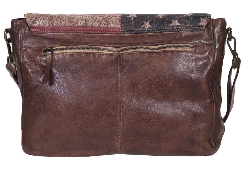 Scully Leather Cow Washed Leather Chocolate Crossbody Bag - Flyclothing LLC
