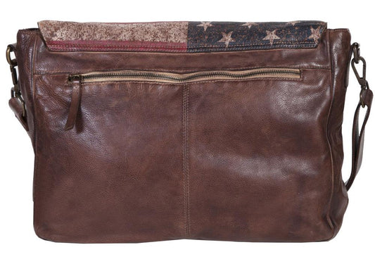 Scully Leather Cow Washed Leather Chocolate Crossbody Bag - Flyclothing LLC