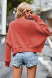 Round Neck Drop Shoulder Long Sleeve Sweater - Trendsi - Flyclothing LLC