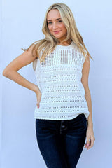 And The Why Hollowed Out Buttoned Tank - Trendsi - Flyclothing LLC