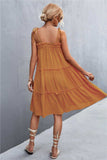 Tie-Shoulder Frill Trim Sleeveless Dress - Trendsi - Flyclothing LLC