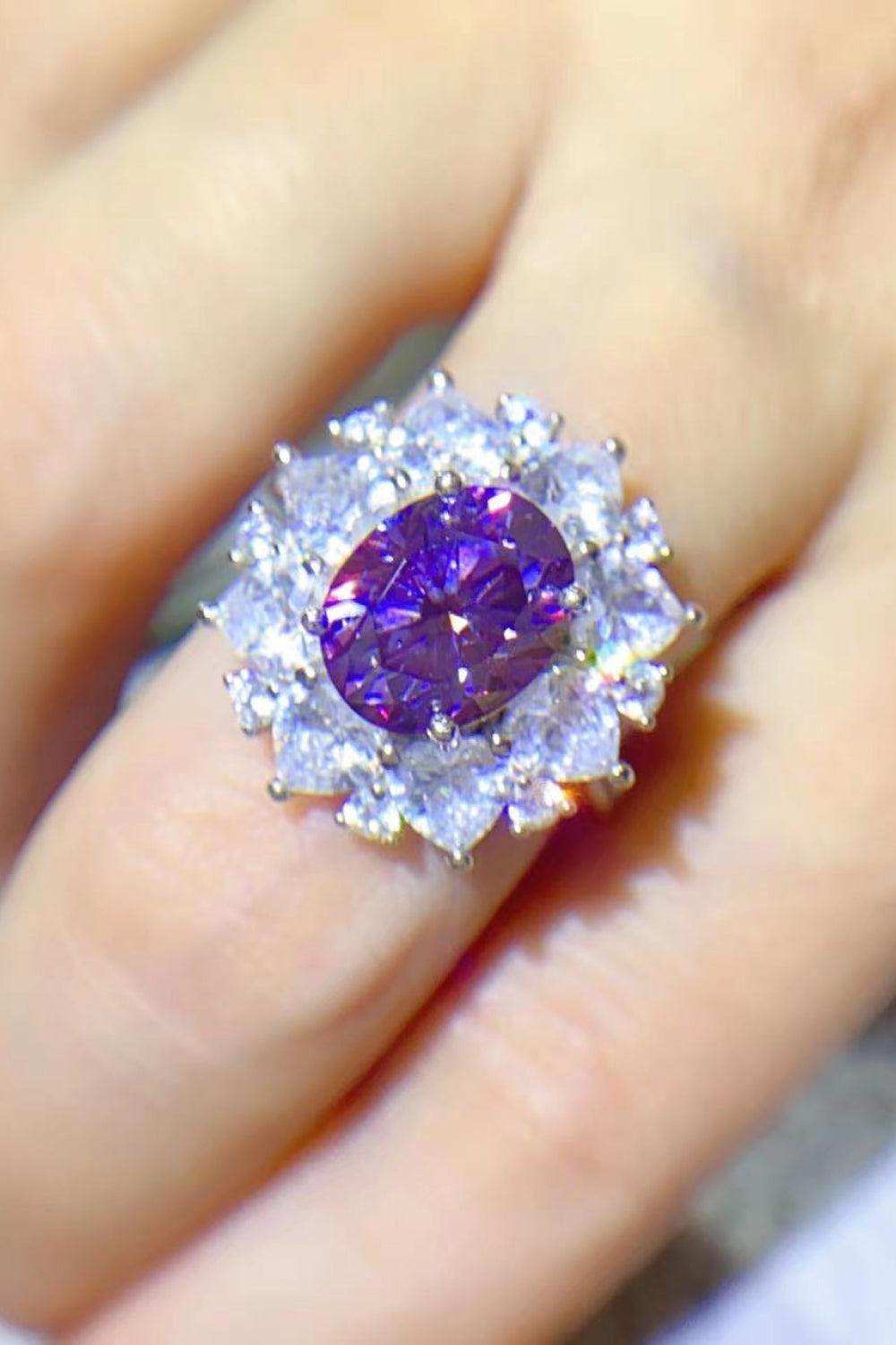 3 Carat Moissanite Platinum-Plated Ring - Trendsi - Flyclothing LLC