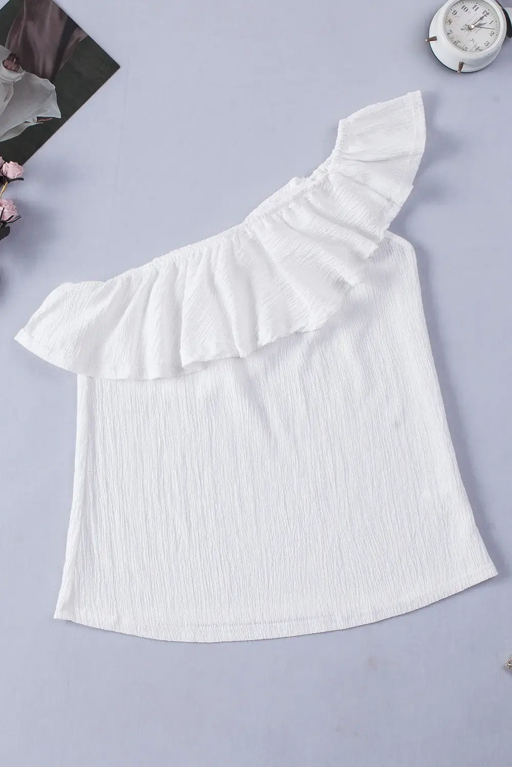 Ruffled One-Shoulder Tank - Trendsi - Flyclothing LLC