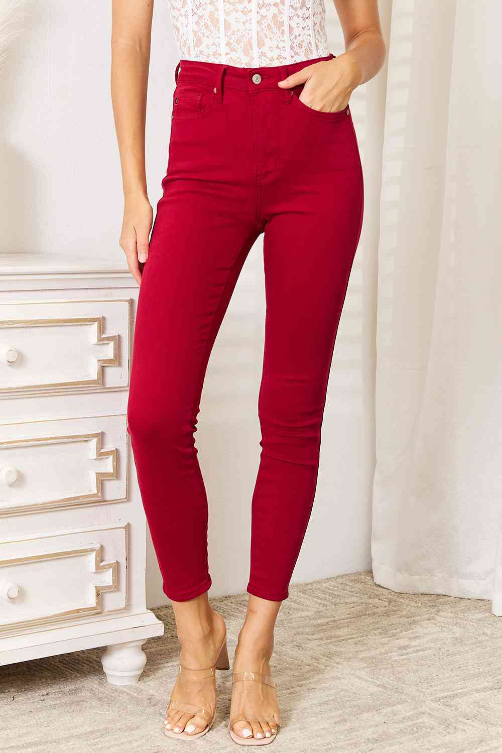 Judy Blue Full Size High Waist Tummy Control Skinny Jeans - Trendsi - Flyclothing LLC