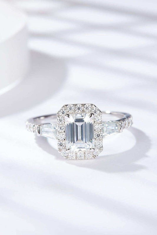 1 Carat Moissanite Geometric 925 Sterling Silver Ring - Trendsi - Flyclothing LLC