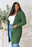 Basic Bae Full Size Ribbed Open Front Long Sleeve Cardigan - Trendsi - Flyclothing LLC