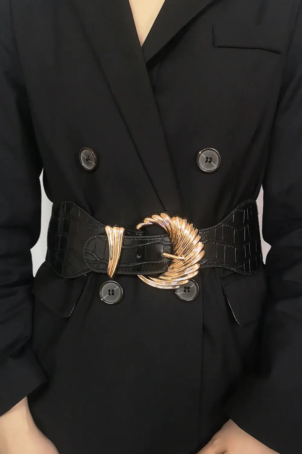 Shell Alloy Buckle Elastic Belt - Trendsi - Flyclothing LLC