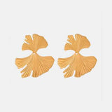 Ginkgo Biloba Design Stud Earrings - Trendsi - Flyclothing LLC