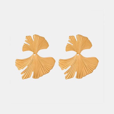 Ginkgo Biloba Design Stud Earrings - Trendsi