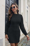 Cable-Knit Openwork Sweater Dress - Trendsi - Flyclothing LLC