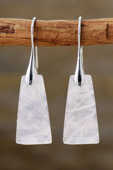 Handmade Geometrical Shape Natural Stone Dangle Earrings - Trendsi