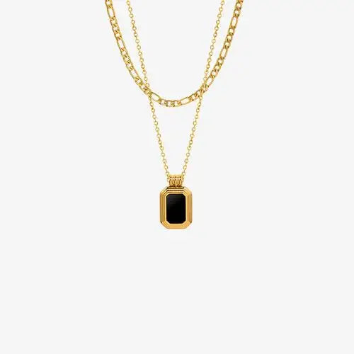 Titanium Steel Gold-Plated Pendant Necklace - Trendsi - Flyclothing LLC