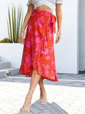 Floral Tied Ruffled Skirt - Trendsi - Flyclothing LLC