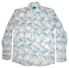 Couture Clothing Aqua Paisley Shirt - Couture Clothing