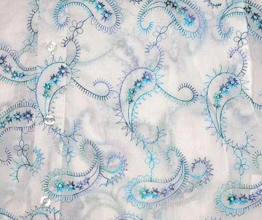 Couture Clothing Aqua Paisley Shirt - Couture Clothing