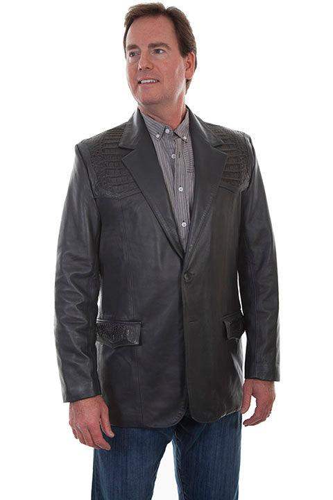 Scully GREY CAIMAN INSET BLAZER - Scully Leather - Flyclothing LLC