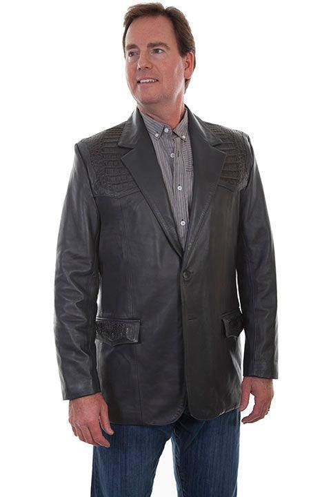 Scully GREY CAIMAN INSET BLAZER - Scully Leather