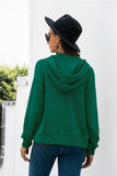 Half-Snap Drawstring Hoodie with Kangaroo Pocket - Trendsi