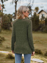 Ribbed Round Neck Long Sleeve Tee - Trendsi - Flyclothing LLC