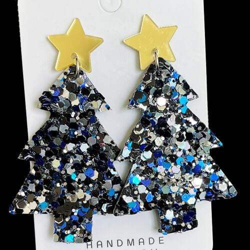 Christmas Tree Acrylic Dangle Earrings - Trendsi - Flyclothing LLC