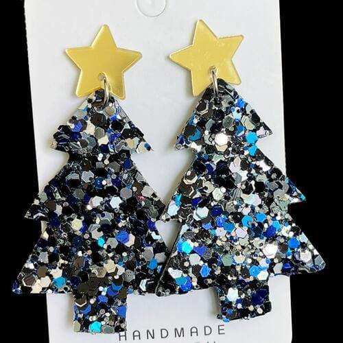Christmas Tree Acrylic Dangle Earrings - Trendsi - Flyclothing LLC