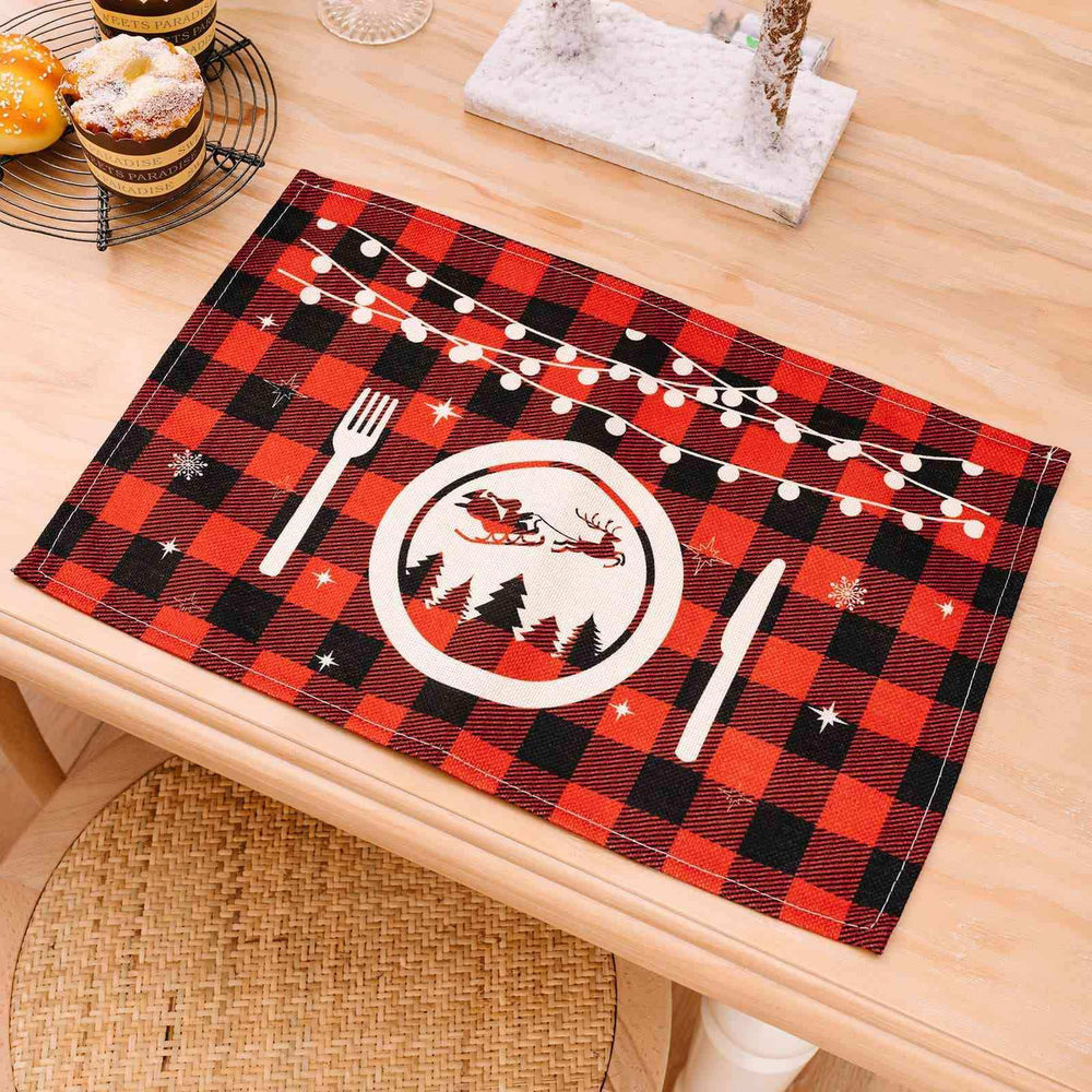 Assorted 2-Piece Plaid Placemats - Trendsi - Flyclothing LLC