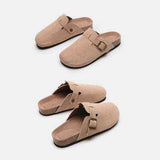 Suede Closed Toe Buckle Slide - Trendsi - Flyclothing LLC