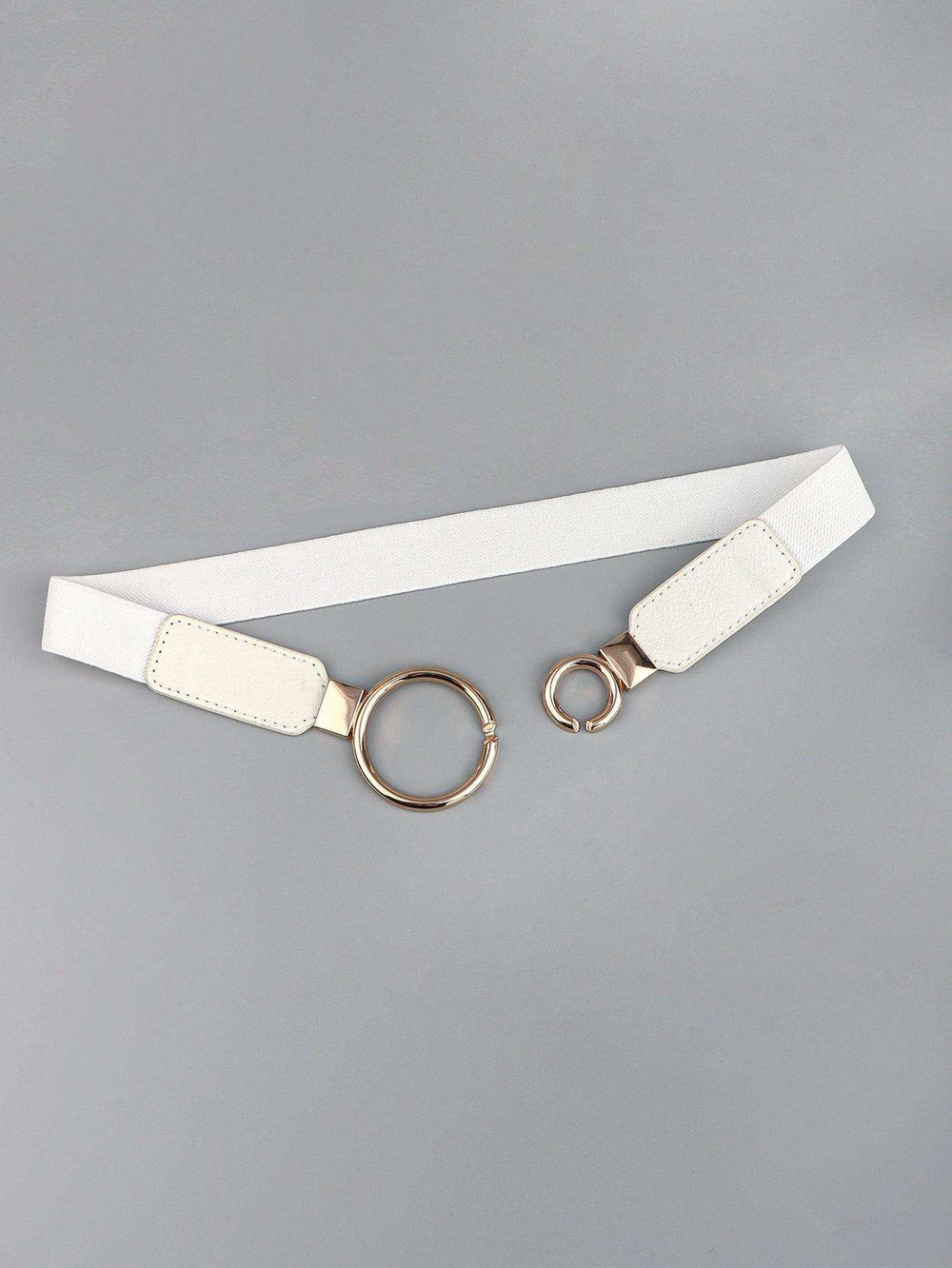 Double Ring Buckle Elastic PU Belt - Trendsi - Flyclothing LLC