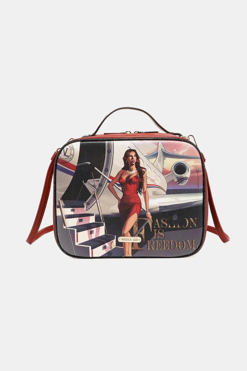 Nicole Lee USA Printed Handbag with Three Pouches - Trendsi - Flyclothing LLC