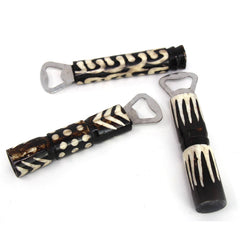 African Batik Bone Bottle Opener, Mixed Designs - Jedando