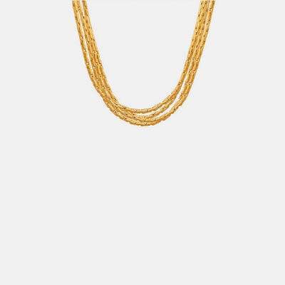 18K Gold-Plated Multi-Layer Clavicle Chain Necklace - Trendsi - Flyclothing LLC